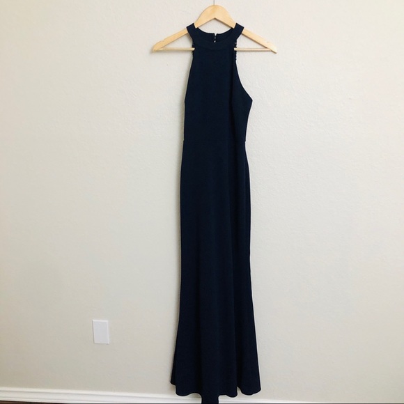 Lulus Joella Halter Maxi gown Dress blue size s - Picture 5 of 13